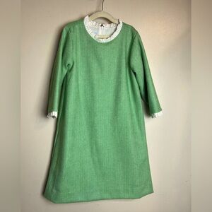 Bella Bliss Girls Green/White Tweed Longsleeve Dress • Size 14 • Brand New!